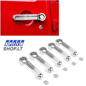 JEEP Wrangler JK chromuotos durų rankenėlės